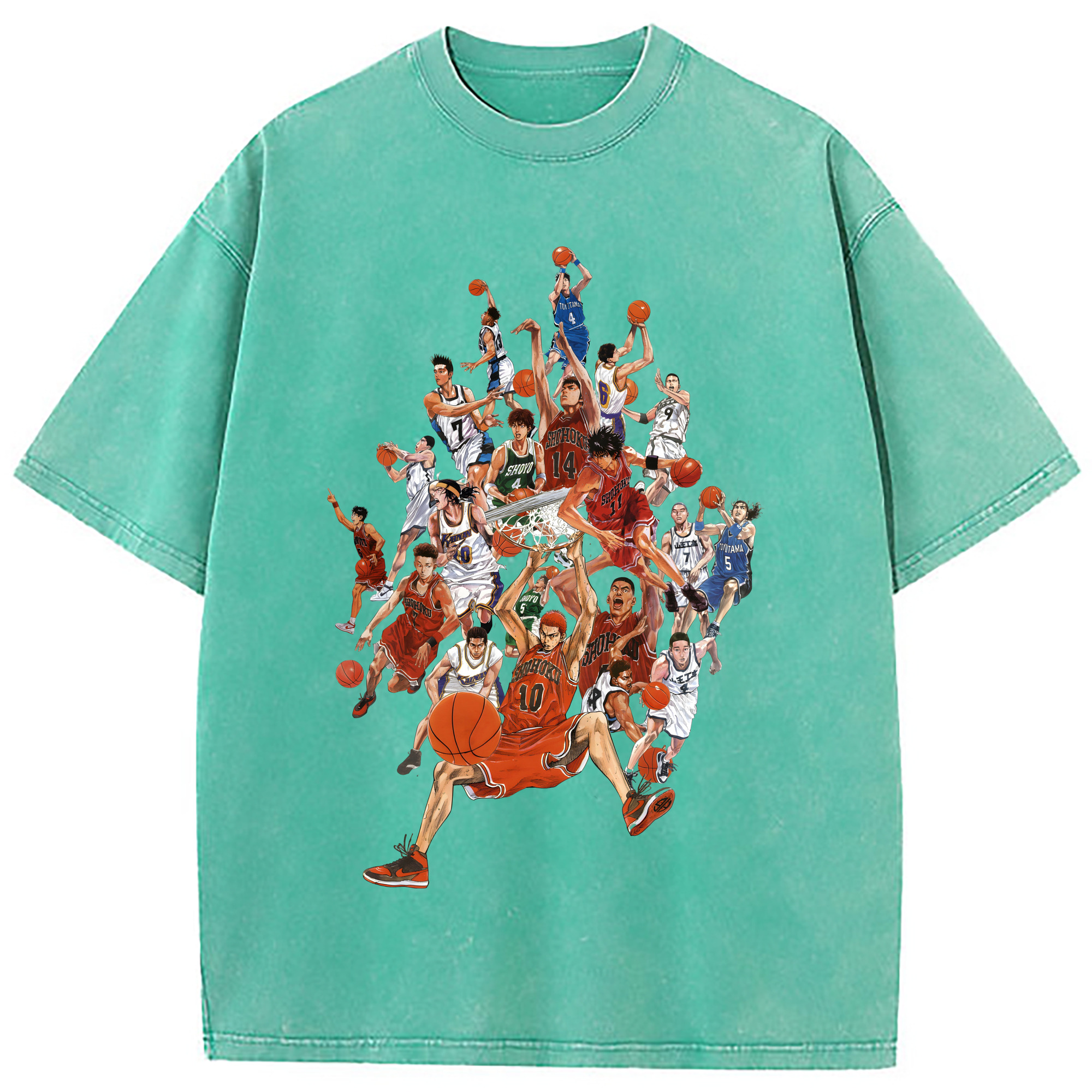 （画像用） SLAM DUNK／スラムダンク 綿100% ヴィンテージ風 半袖Tシャツ（フロントプリント）
